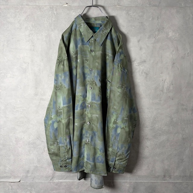 #7189 geometric marble pattern rayon design shirt