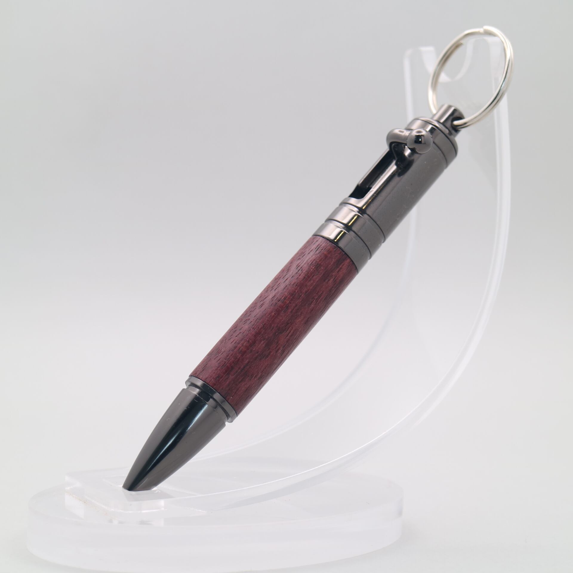 パープルハート ボルトアクション 木軸ミニボールペン 250834