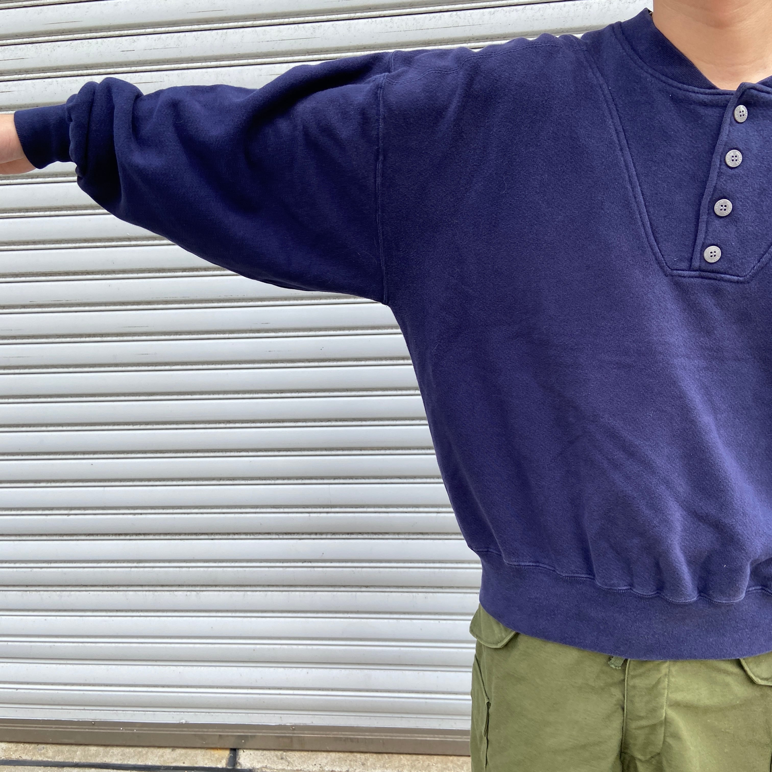 90s L.L.BEAN × Russell ヘンリーネック スエット USA製