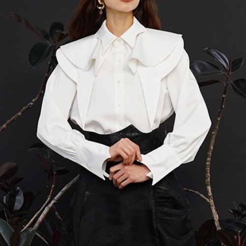 フリルデザインシャツ　2color　10373