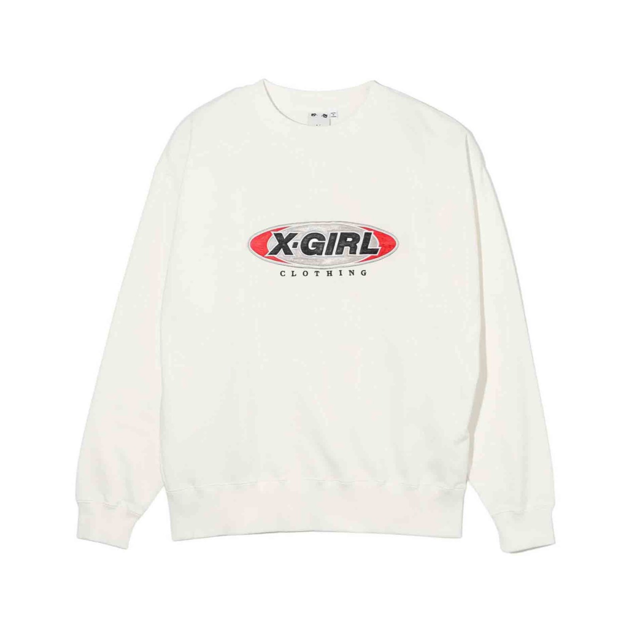 【X-girl】BICOLOR OVAL PATCH SWEAT TOP【エックスガール】