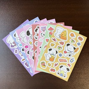 韓国風ゆるかわ犬の大きめステッカーシート 8枚セット