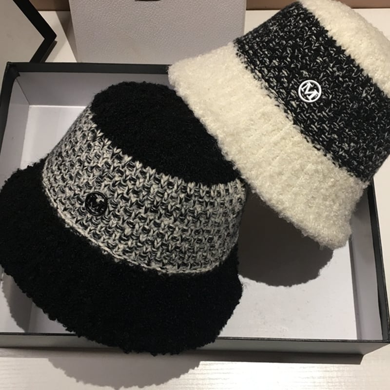 bicolor knit bucket la1131