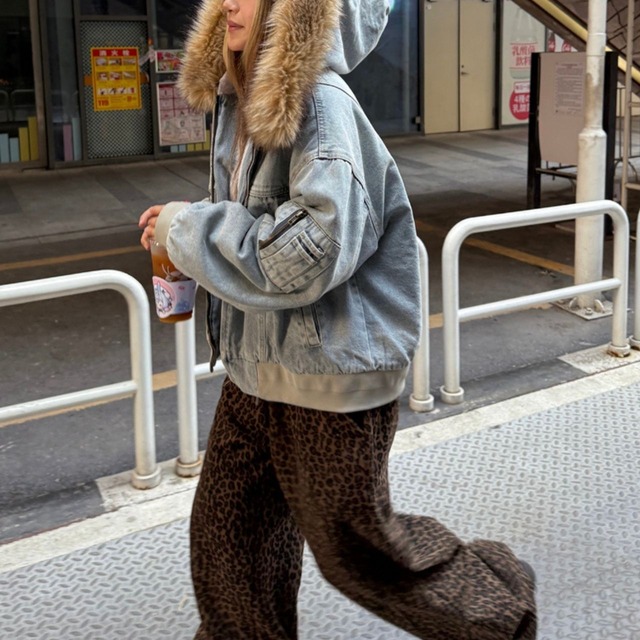 ボリュームファーデニムボンバージャケット   R01284