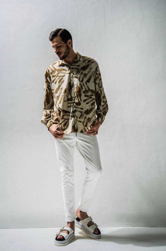 RESOUND CLOTHING / jack shirts BEIGEPAINT - RC24-SH-001 / オーバーシャツ