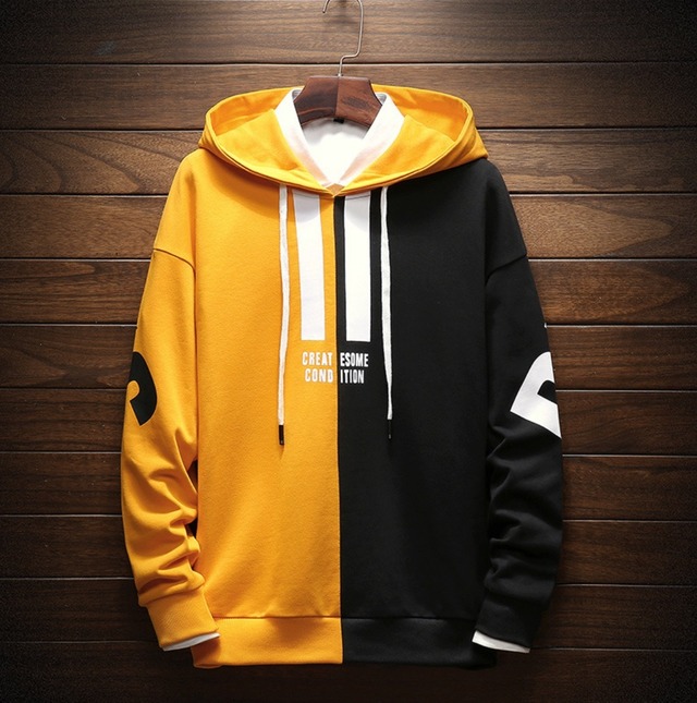 TWO COLOR HOODIE【YELLOW】