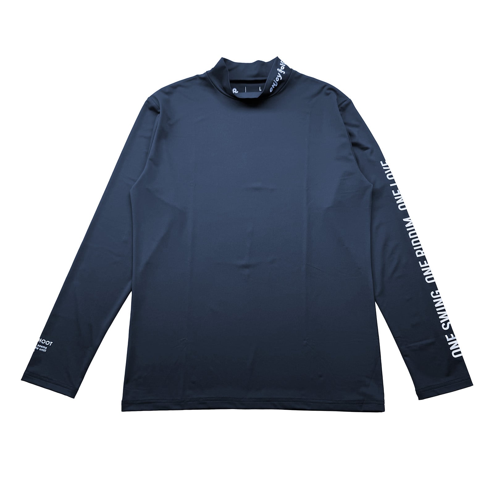 8G INNER MOCK NECK L/S TEE -NAVY-