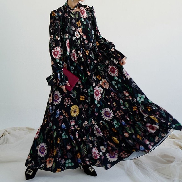 Botanical flare one piece　V1131