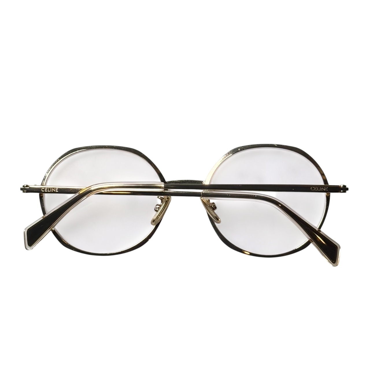 CELINE gold color round glasses
