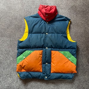 70's MULTI COLOR DOWN VEST