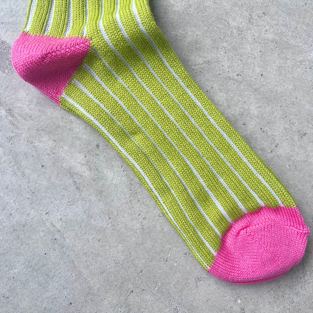 SHO WATABÉ / Cotton Needle-Out  stripes socks