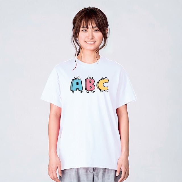 アルファベット ABC Tシャツ メンズ レディース キッズ 子供服 半袖 大きいサイズ プレゼント ギフト