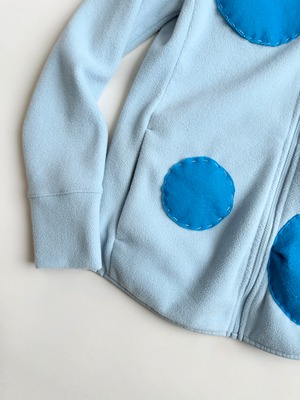 Blue polka dot fleece jacket