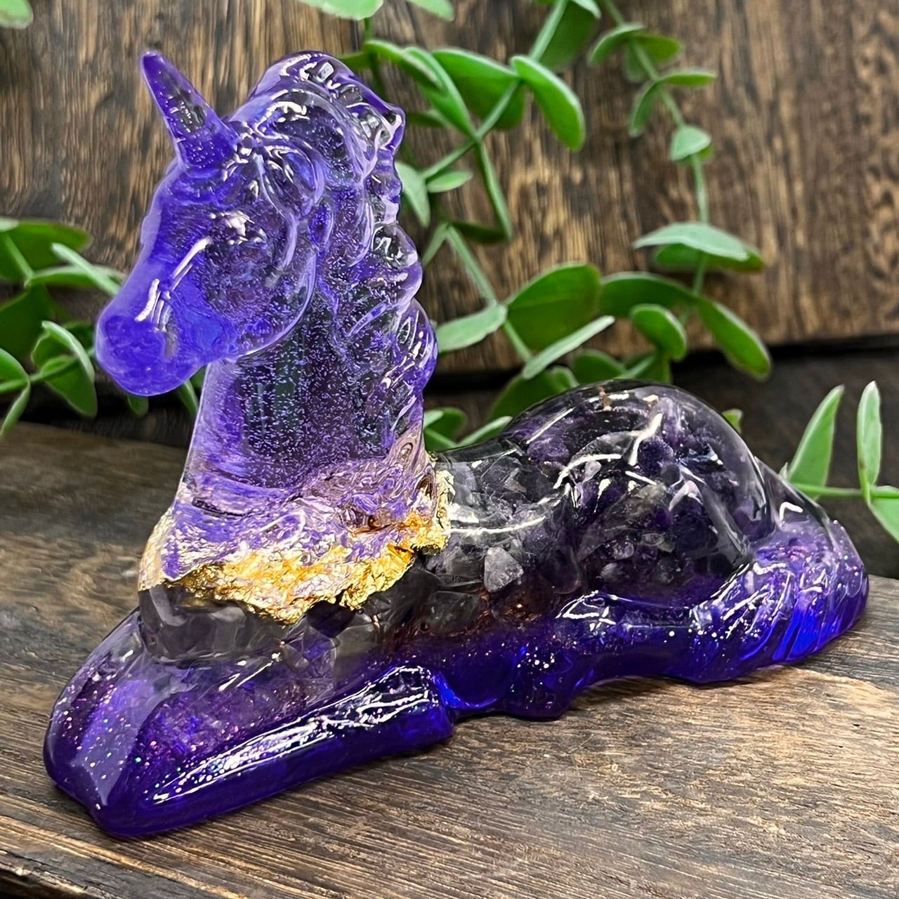 ユニコーンオルゴナイト アメジスト 高さ12㎝