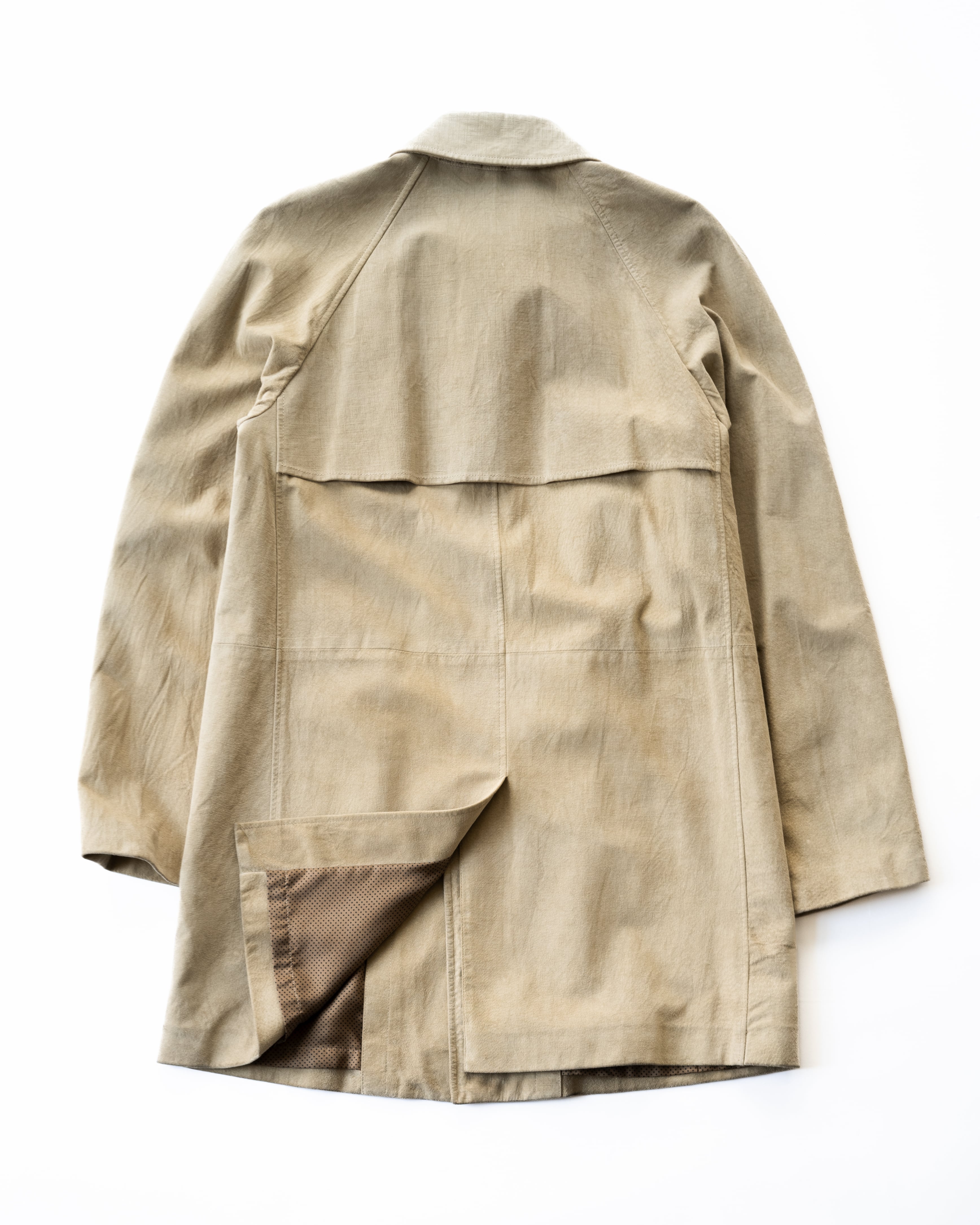 00AW] Yves Saint Laurent Rive Gauche Embossed Pig Suede Raglan