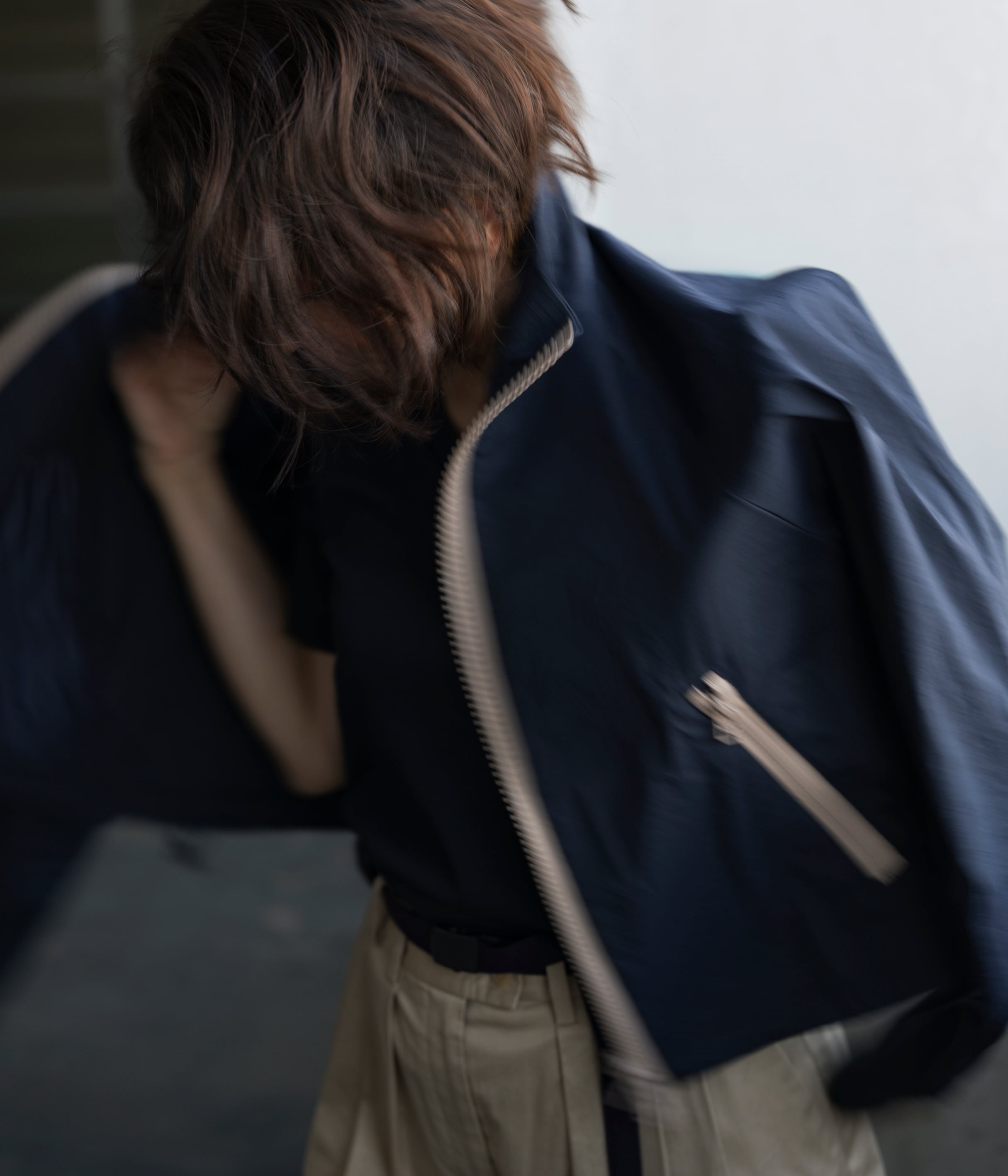 Meravel ミーラベル Airy Nylon Jacket ネイビー Airy Nylon Jacket | meravel