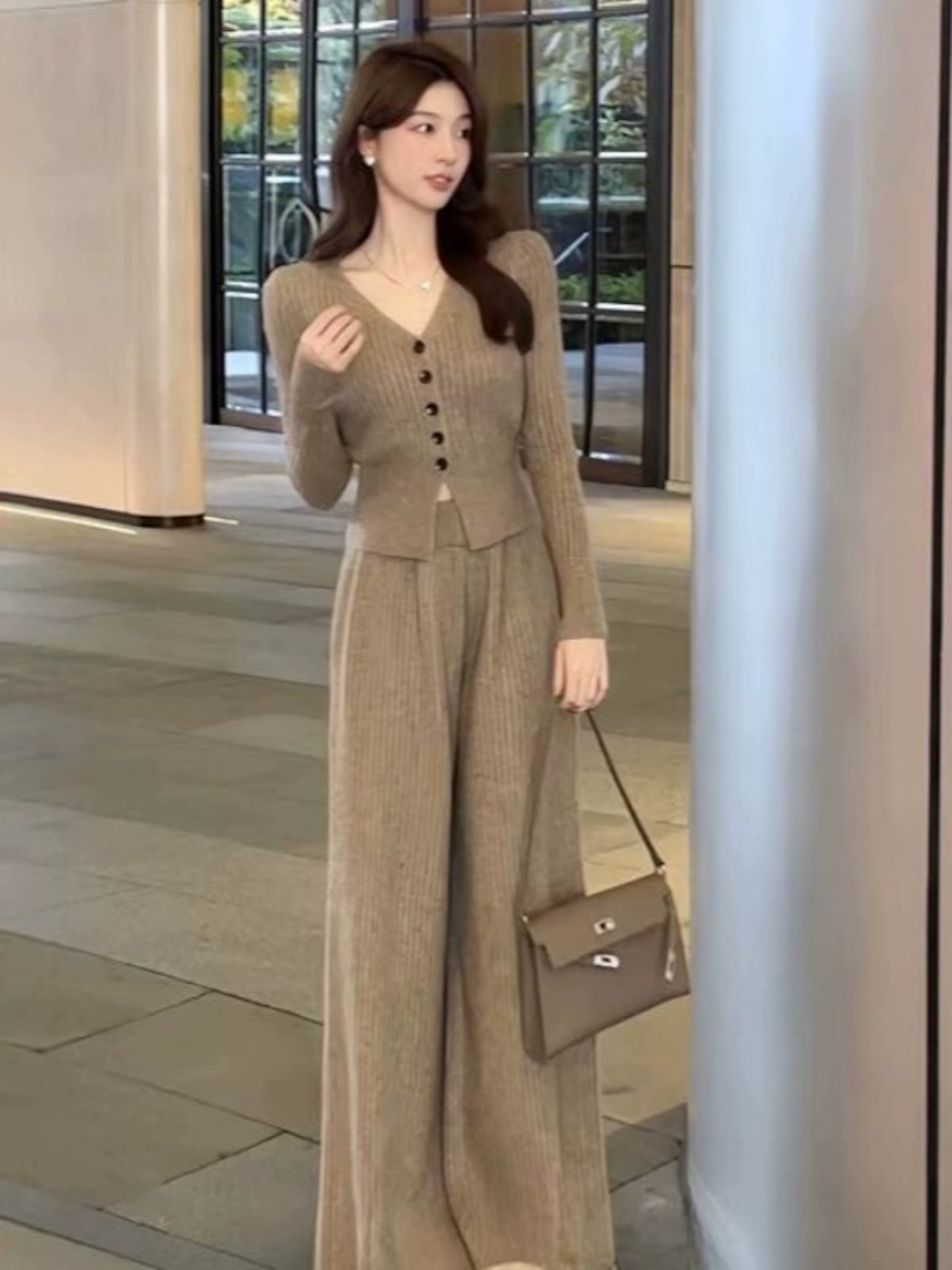 セットアップ カーディガン&ゆるボトムK2214