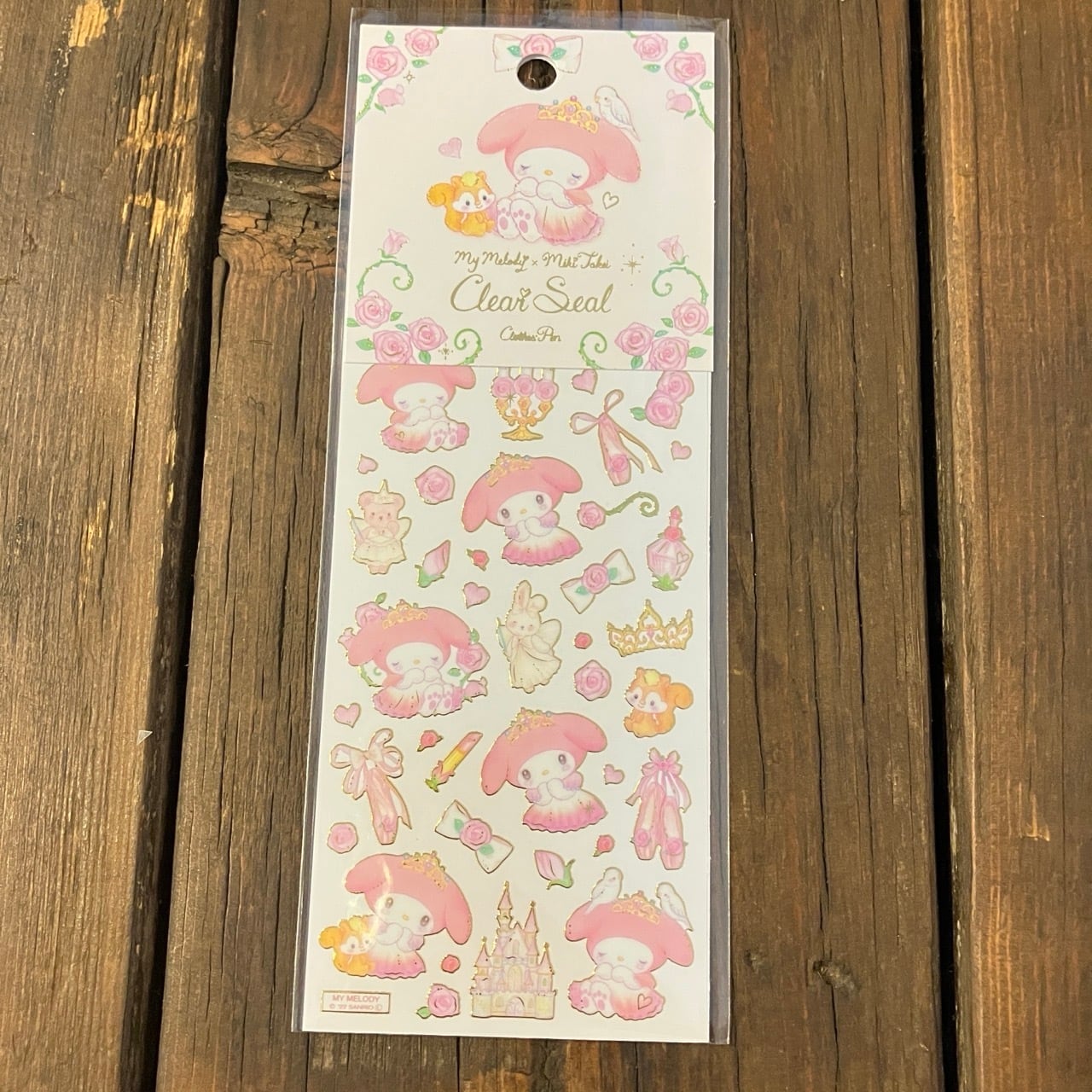 サンリオ×たけいみき マイメロディ メルヘンプリンセス 金箔クリアシール X12