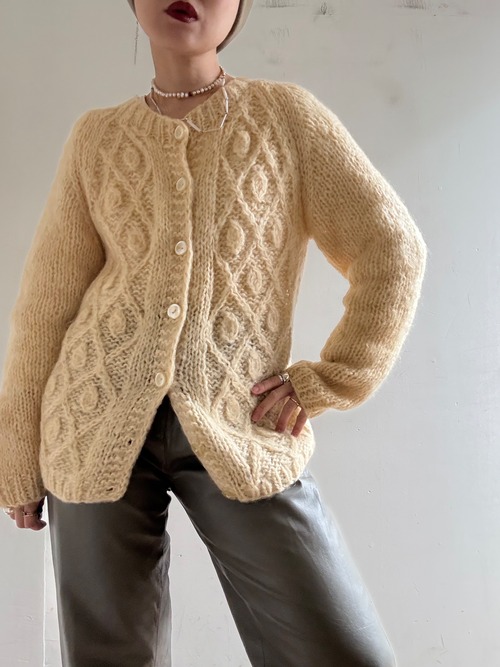 60-70s Vintage Mohair Knit Cardigan