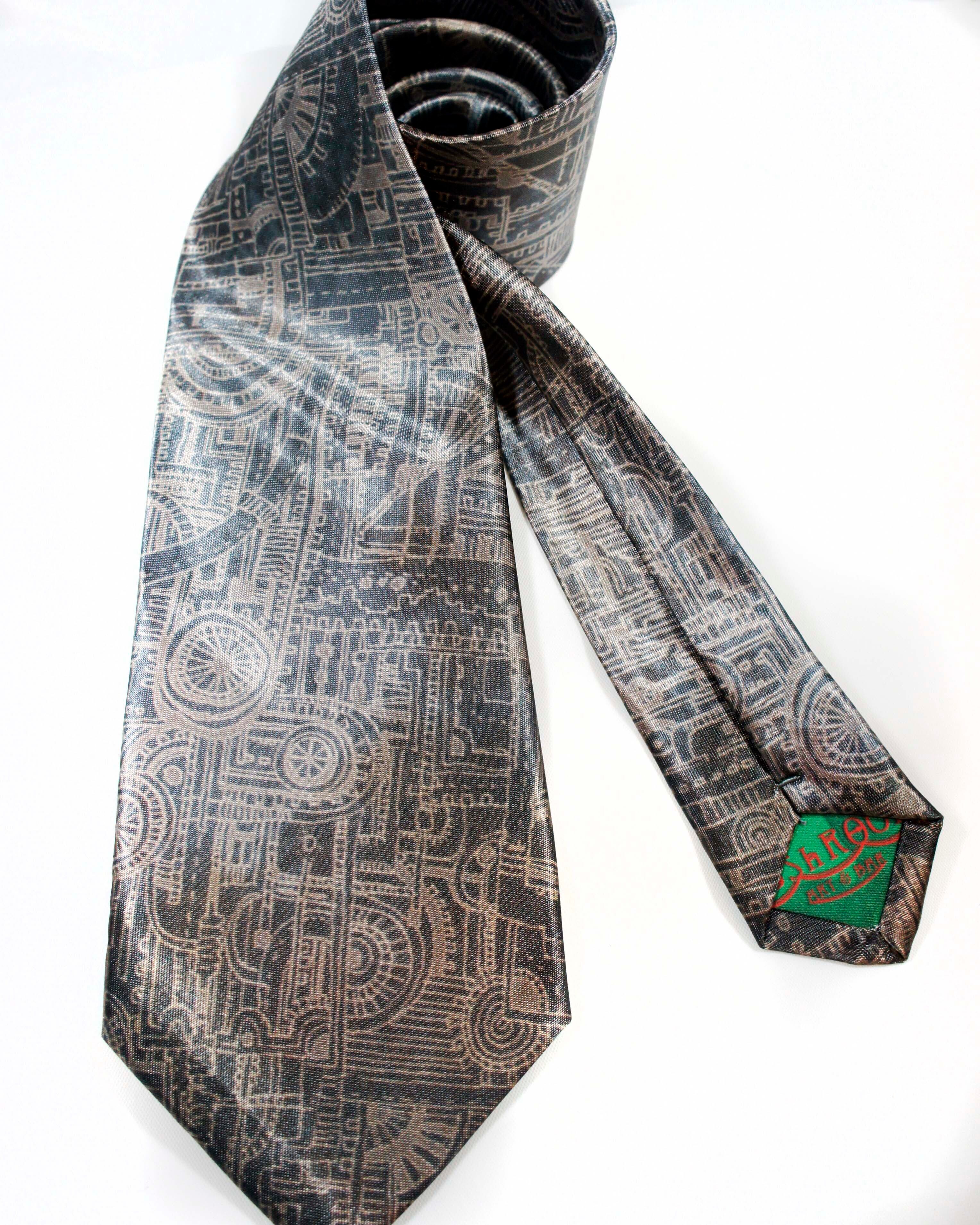 mushroomネクタイ【一点物】【個性派】【廃工場シリーズ2 ダークグレー】