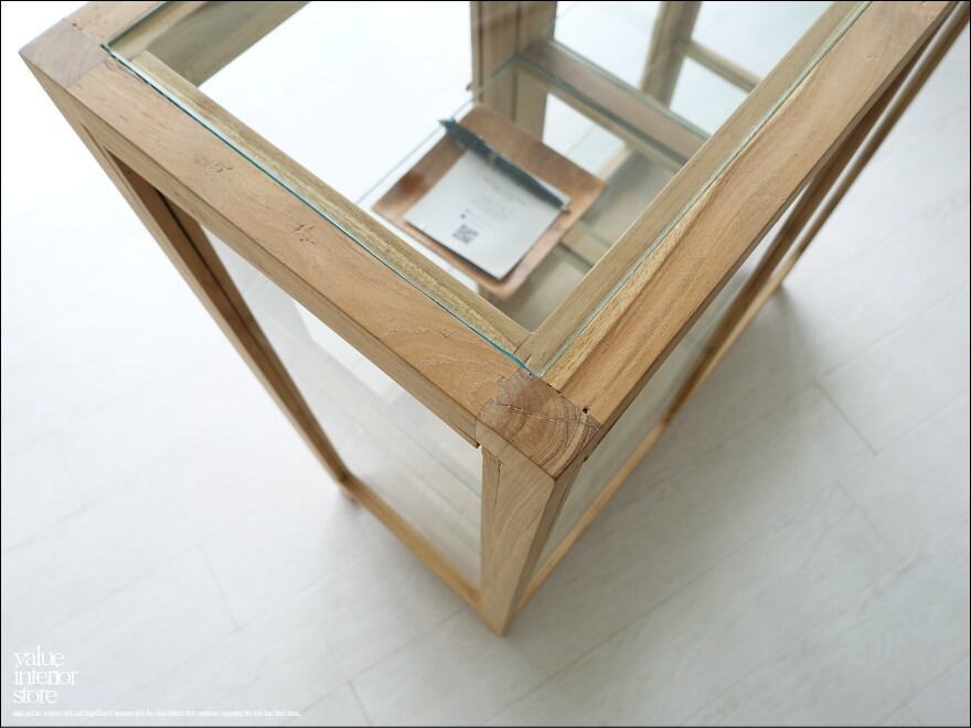 チーク無垢材 ガラスパンケースW80N ショーケース 陳列ケ−ス 飾り棚