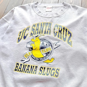 90s UC SANTA CRUZ  BANANA SLUGS print Sweat Shirt 《 ONEITA Body 》 Size　X-LARGE