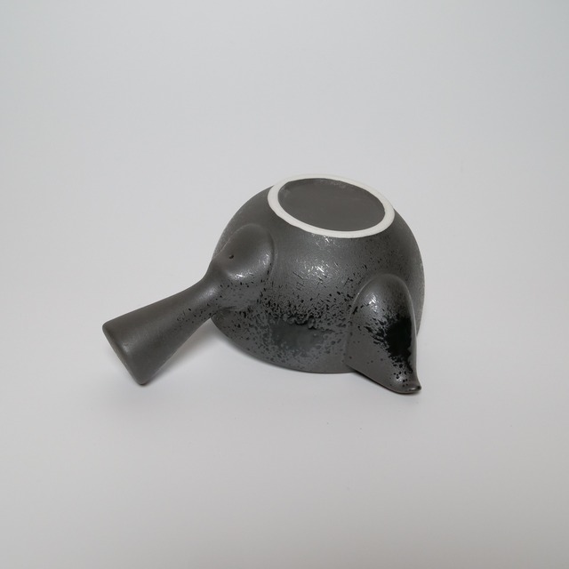 黒泥急須　染錦麻葉