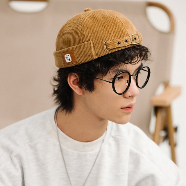 【予約販売】ワッチキャップ ツバ無し ロールキャップ コーデュロイ フィッシャーマンキャップ メンズ シンプル ストリート アウトドア カジュアル 防寒 ブラック/オフホワイト/ベージュ/ブルー/パープル ダンス ヒップホップ こなれ感 お洒落 韓国 トレンド