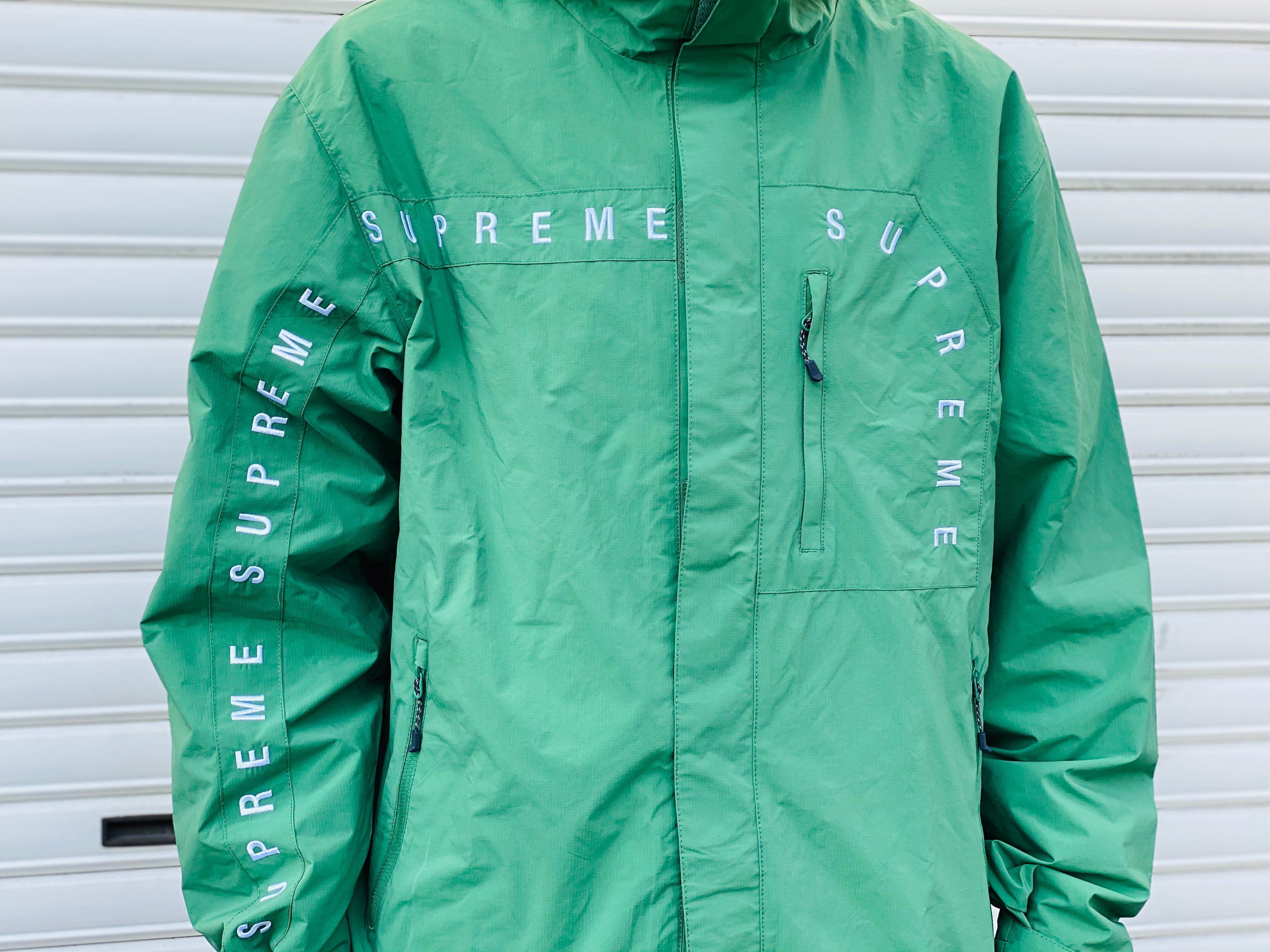 SUPREME CURVE LOGOS RIPSTOP JACKET GREEN MEDIUM 105JJ9404 | BRAND 