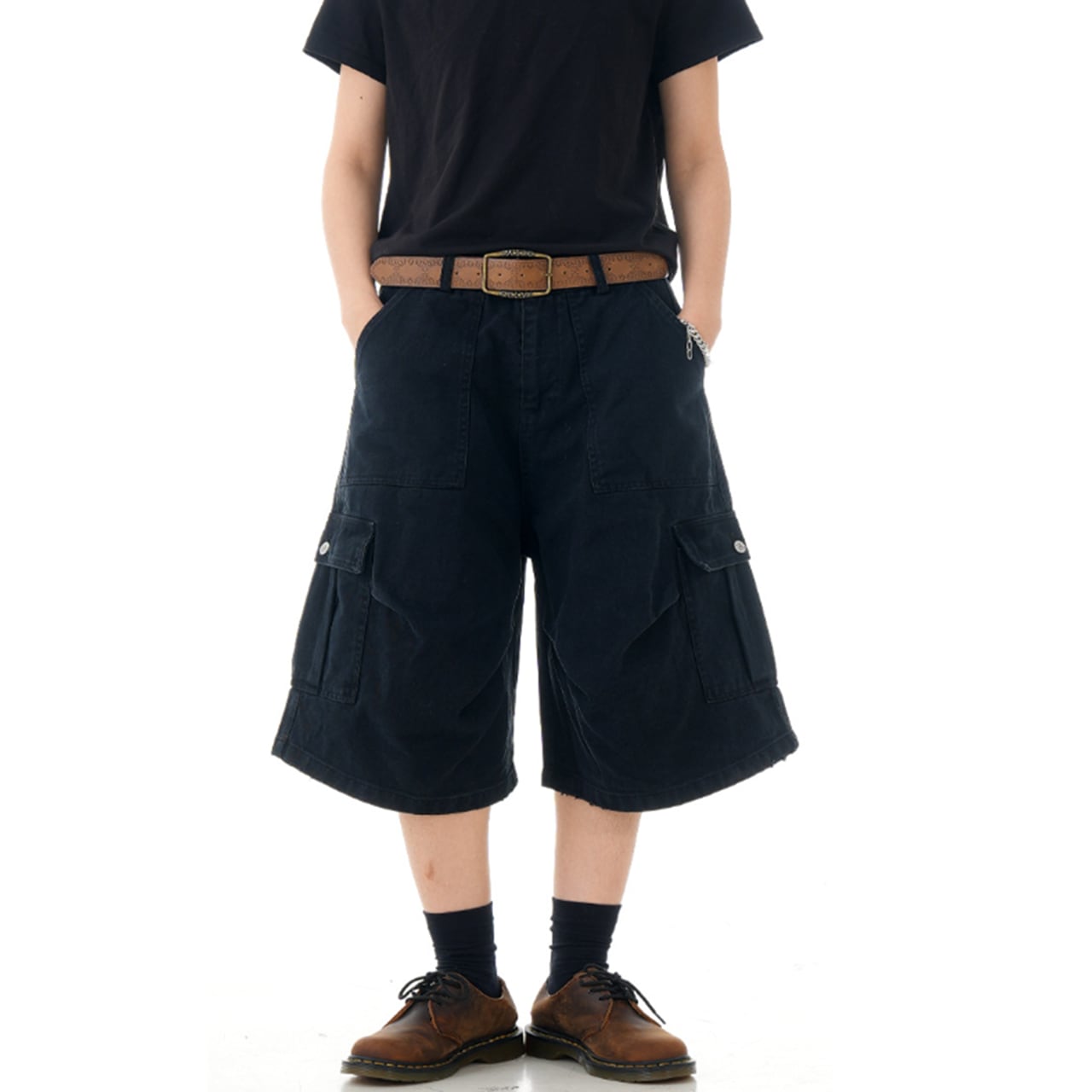 ワイドカーゴ ハーフパンツ b00577 【S~2XLサイズ】 メンズ ストリート ファッション