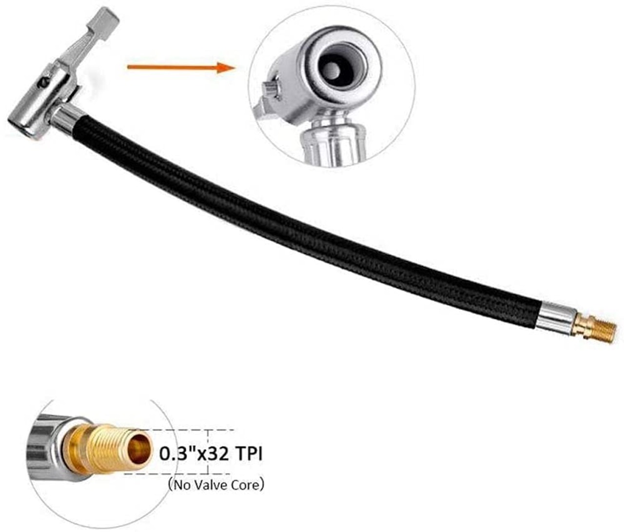 BUYSEEY 車 バイク空気入れエアーホース バルブ延長チューブ タイヤエアー ポンプ延長ホース 0.3インチ 32TPIに対応