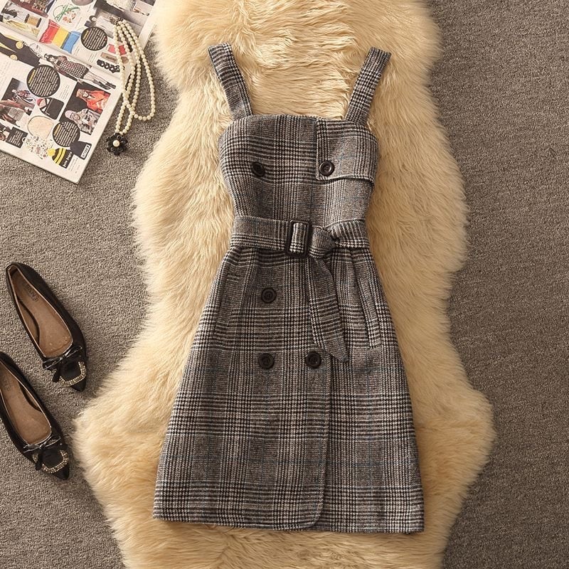 【dress】チェック柄キャミワンピース N2258