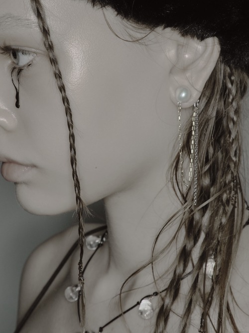 drop crystal leather cord necklace