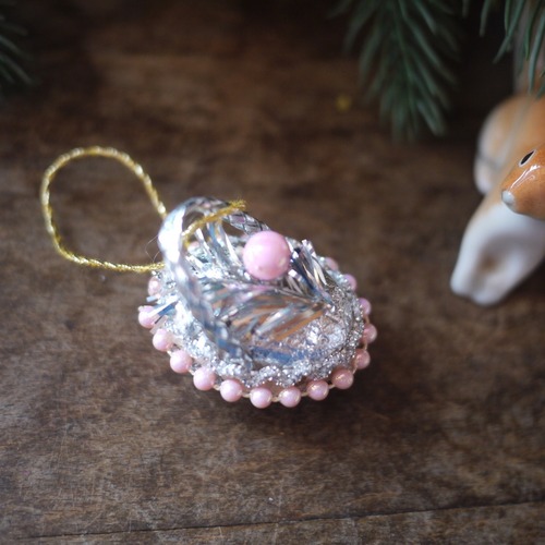 銀の木の実飾り　クリスマスツリーオーナメント　ドイツ