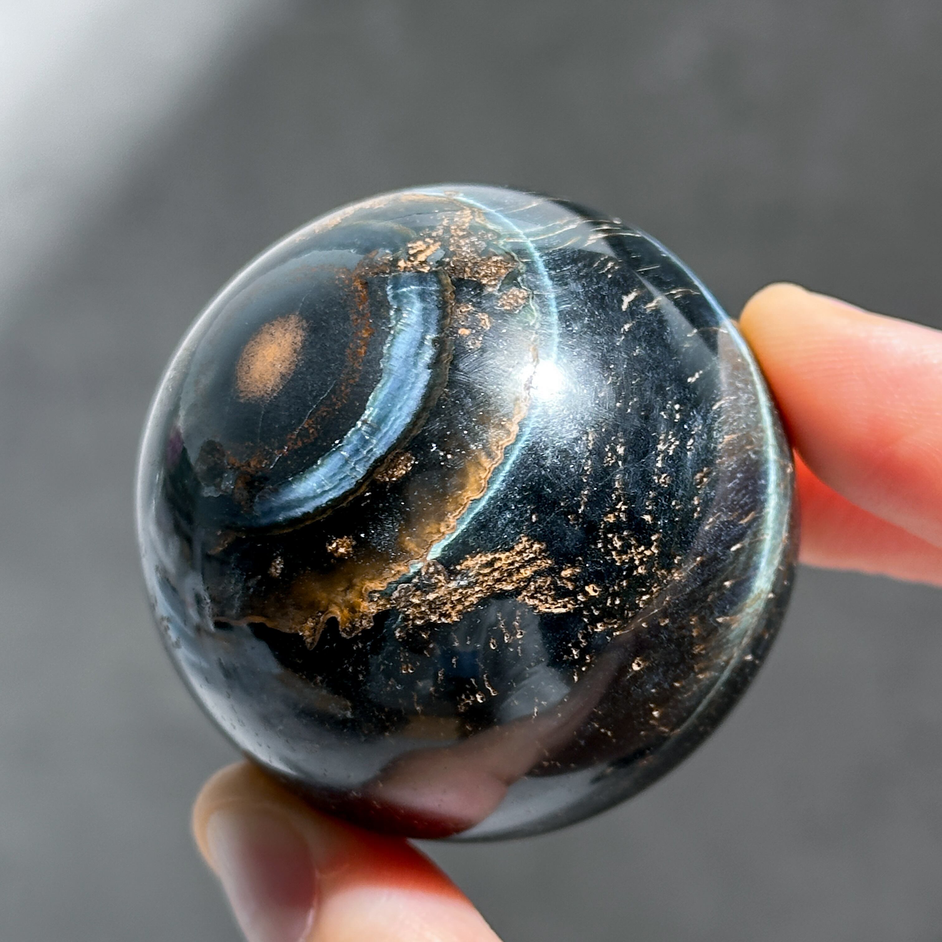 ブルータイガーアイ スフィア 14◇ Blue Tiger's eye ◇天然石・鉱物