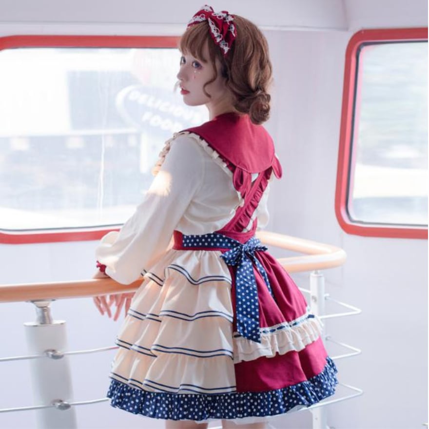 ロリータ 上下セット ワンピース 可愛い お姫様 Lolita ロリータ服