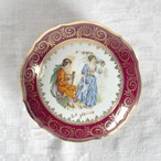 ボンボニエール　ロマンス柄　金彩レリーフ　陶器小物入れ　フランス 12OTdx2