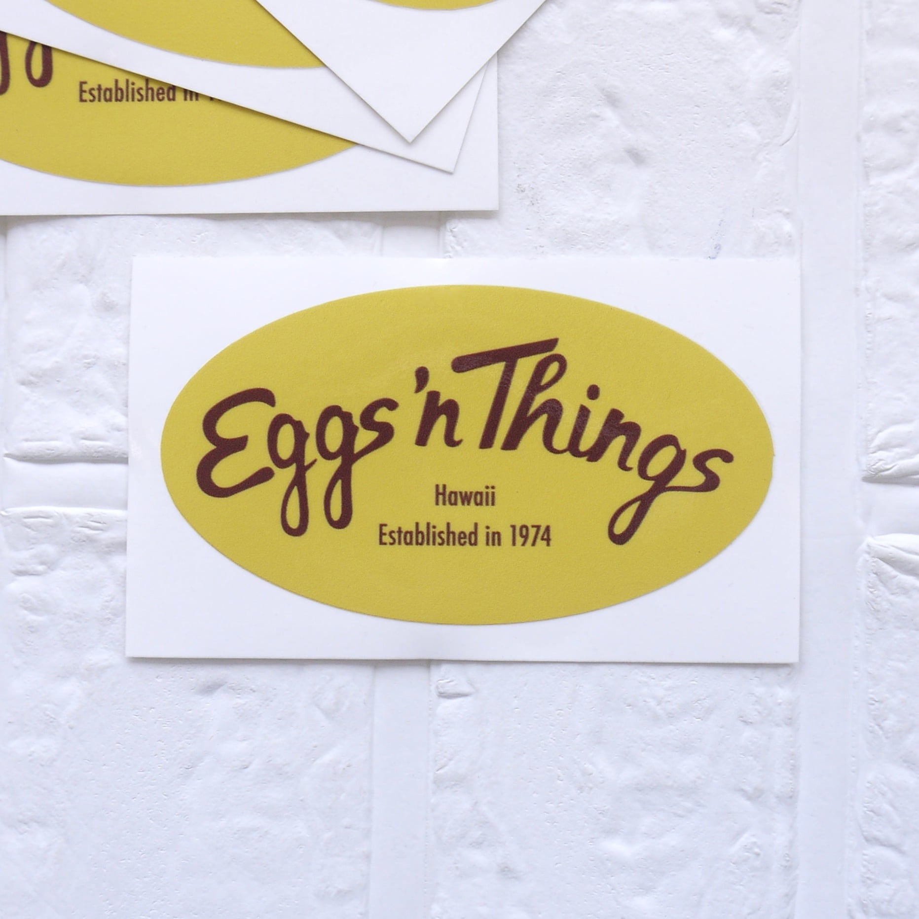 エッグスンシングス ステッカー イエロー Eggs'n Things ハワイステッカー ハワイ直輸入 ハワイカフェ<楕円>