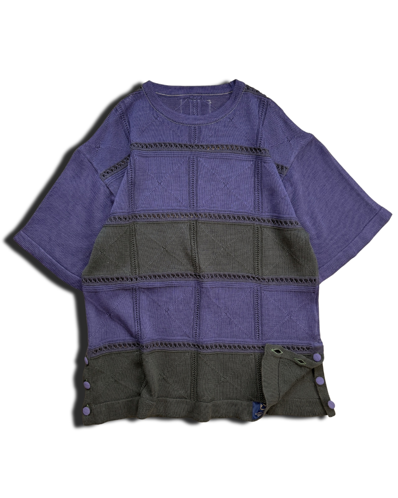 【数量限定販売 】紫染めニットTシャツ Grape