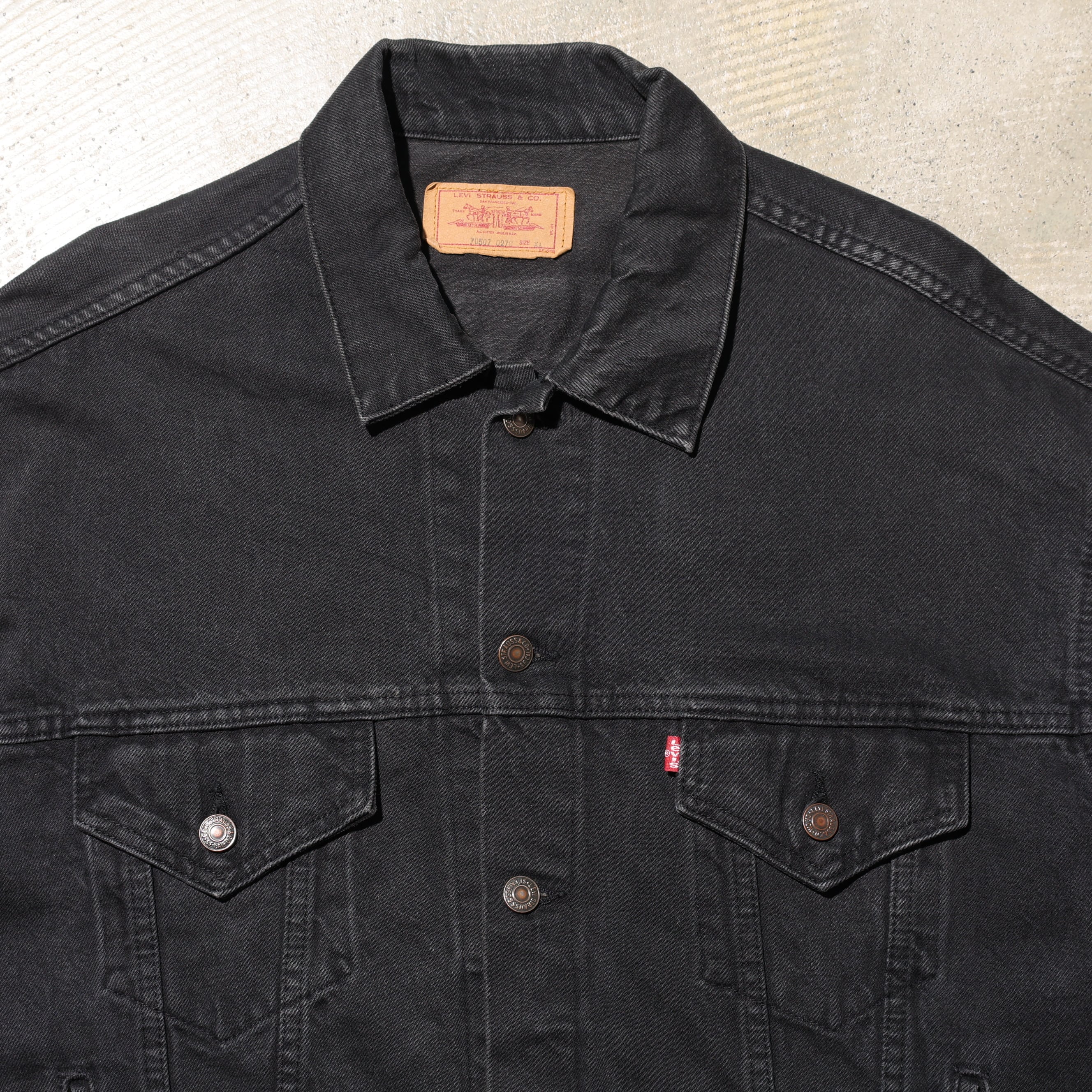 美品 XL 87年 USA 70507-0270 Levi's ブラックデニムジャケット