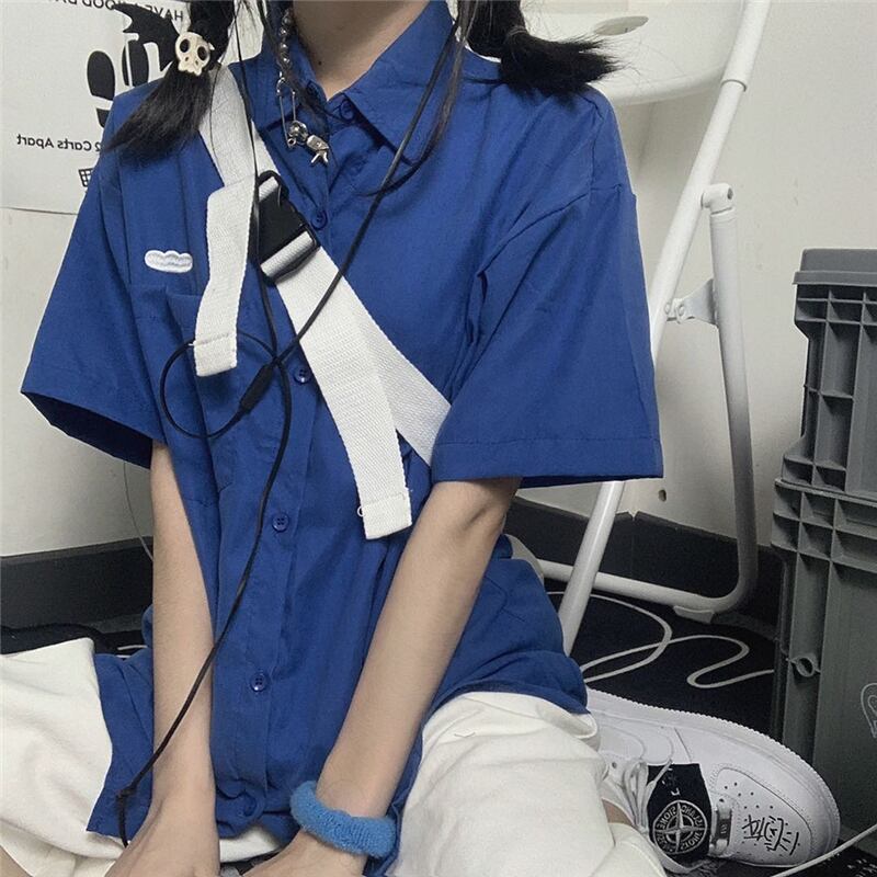 スタンダードシャツ サマースタイルルーズカジュアル レトロ 夏物 ケッペル77267191174