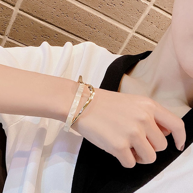 【日本倉庫即納】 ブレスレット バングル 2連風 腕輪 細身