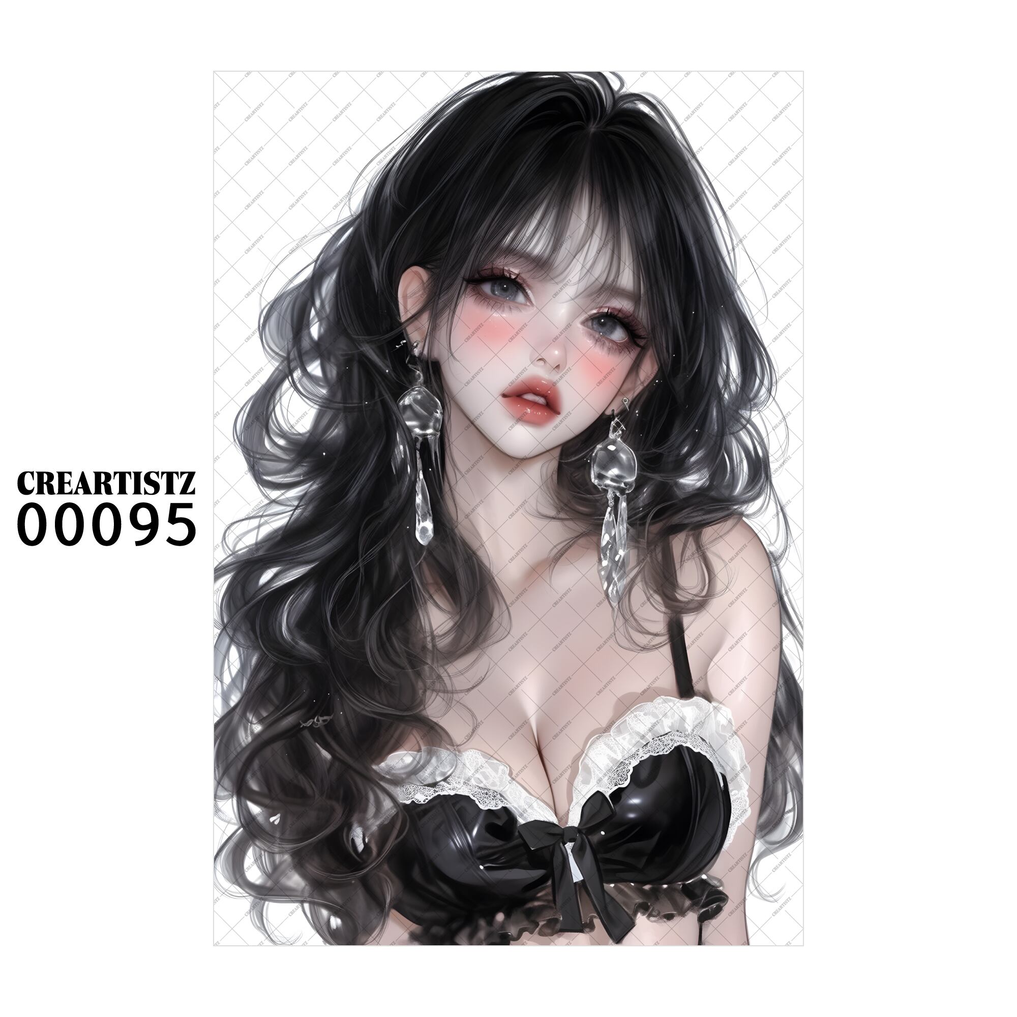 00095 ガール キュート オリジナル ペーパー/ステッカー 4枚セット CREARTISTZ