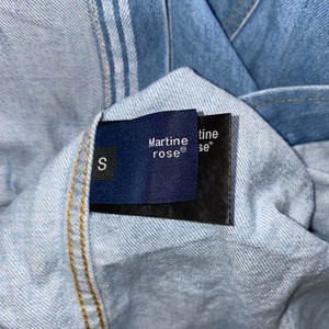 MARTINE ROSE stripe switching oversized denim shirt