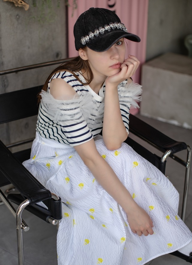 (made in japan)チュールドッキングカットソー（半袖）