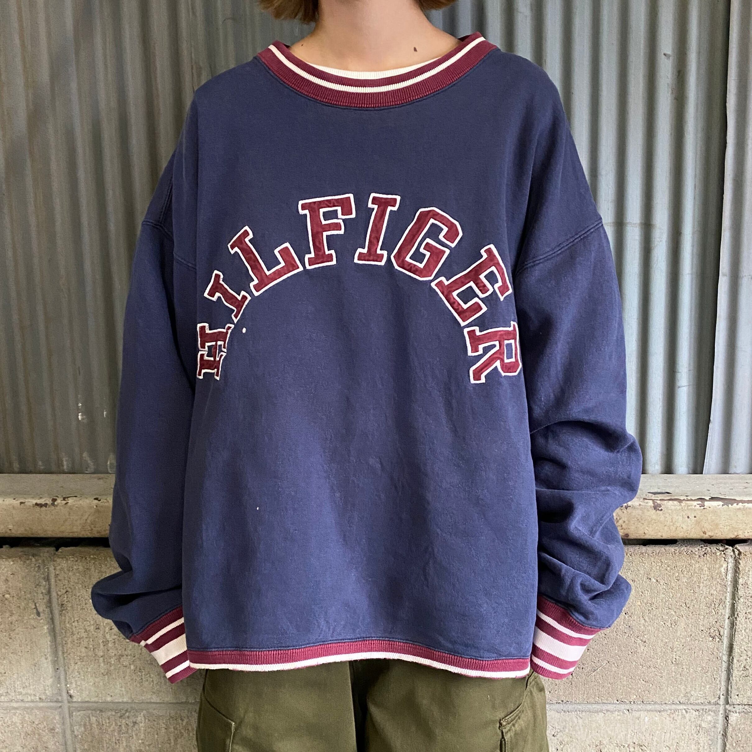 90年代 TOMMY HILFIGER トミーヒルフィガー ロゴ 刺繍 スウェット トレーナー メンズXL 古着 90s ビンテージ ヴィンテージ  ネイビー 紺【スウェット】【SW20】【AN20】 | cave 古着屋【公式】古着通販サイト