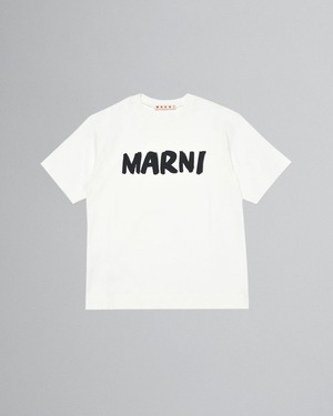 【MARNI kids】ブラッシュロゴ オフホワイト コットンTシャツ