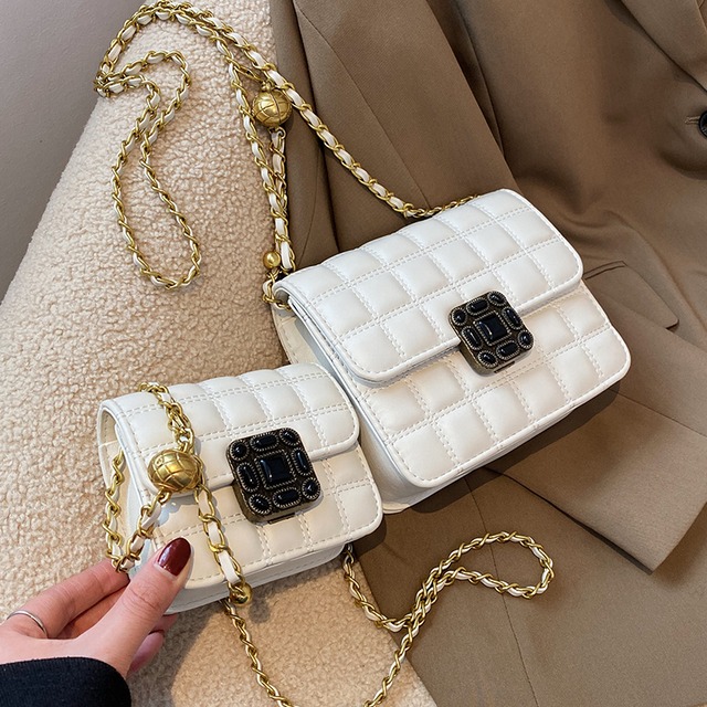 オータムウィンターチェーン ショルダーバッグ 秋物 冬物 メッセンジャーバッグ 手作りハンドバック75858668287