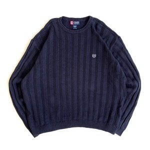 USED CHAPS Ralph Lauren, cotton knit sweater - dark navy