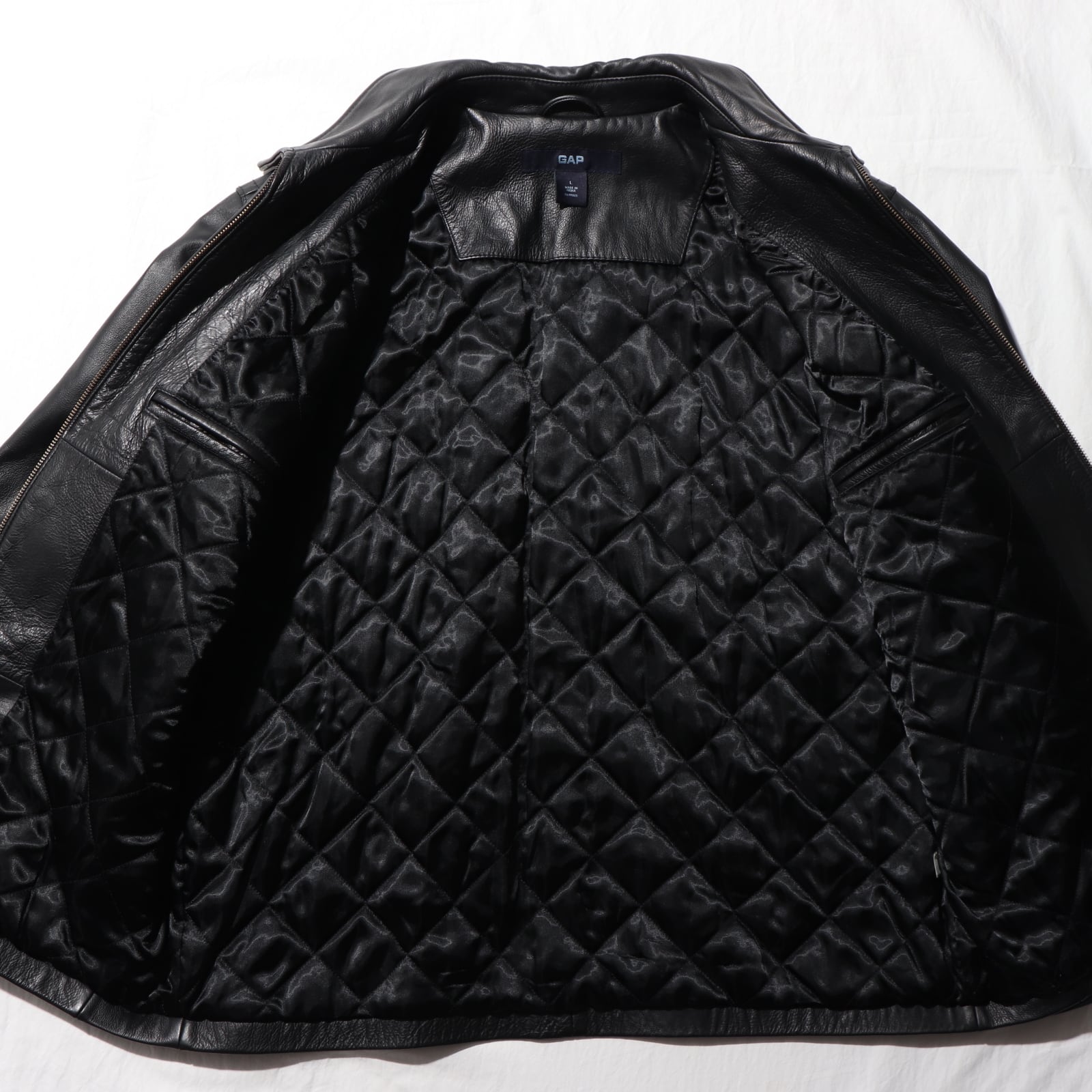 Mint 優良皮革 L Y2K OLD GAP レザージャケット オールドギャップ 黒